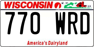WI license plate 770WRD