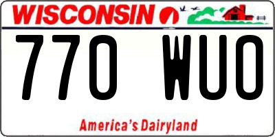 WI license plate 770WUO