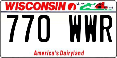 WI license plate 770WWR