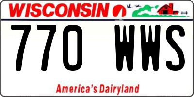 WI license plate 770WWS