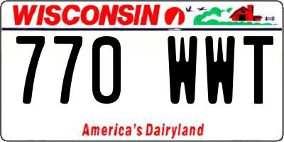 WI license plate 770WWT