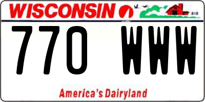 WI license plate 770WWW