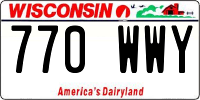 WI license plate 770WWY