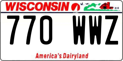 WI license plate 770WWZ