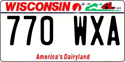 WI license plate 770WXA