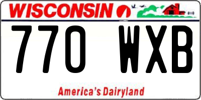 WI license plate 770WXB