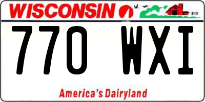 WI license plate 770WXI