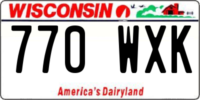 WI license plate 770WXK