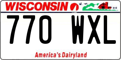 WI license plate 770WXL