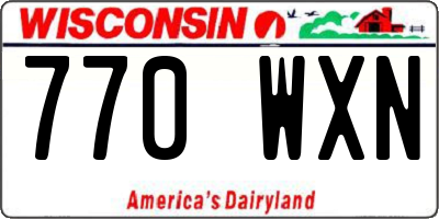 WI license plate 770WXN