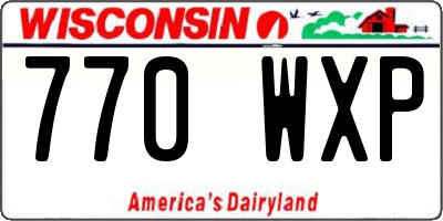 WI license plate 770WXP