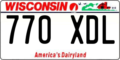 WI license plate 770XDL