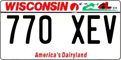 WI license plate 770XEV