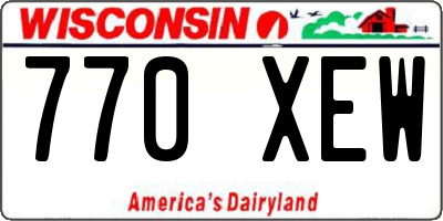 WI license plate 770XEW