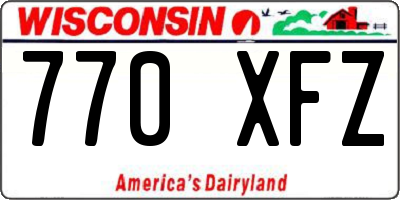 WI license plate 770XFZ
