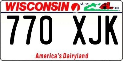 WI license plate 770XJK