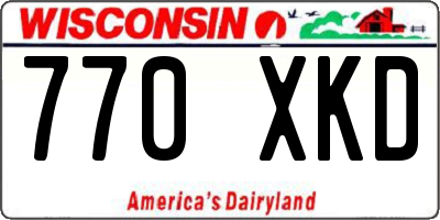 WI license plate 770XKD