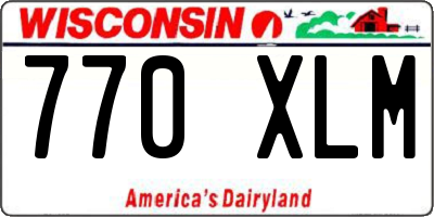 WI license plate 770XLM