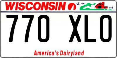 WI license plate 770XLO