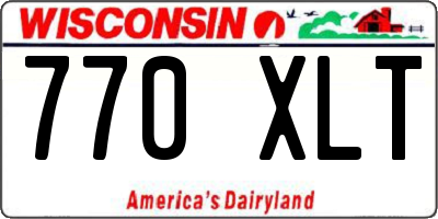 WI license plate 770XLT