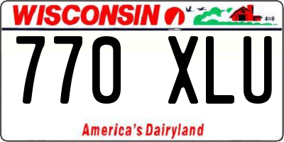 WI license plate 770XLU