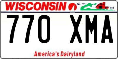 WI license plate 770XMA