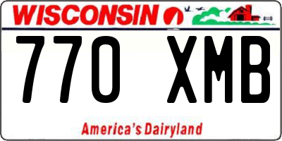 WI license plate 770XMB