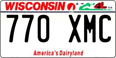 WI license plate 770XMC