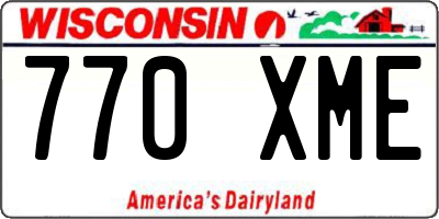 WI license plate 770XME