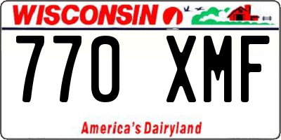WI license plate 770XMF