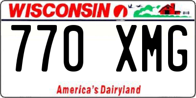 WI license plate 770XMG