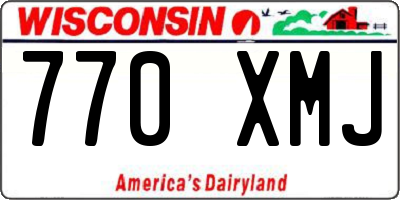 WI license plate 770XMJ