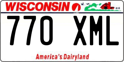 WI license plate 770XML