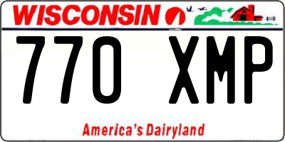 WI license plate 770XMP