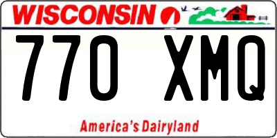 WI license plate 770XMQ