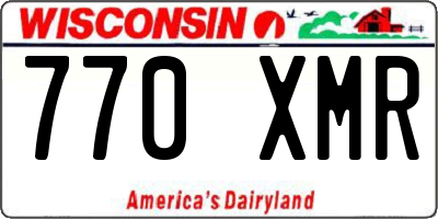 WI license plate 770XMR