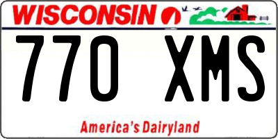 WI license plate 770XMS
