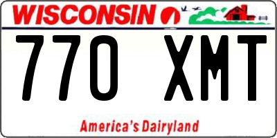 WI license plate 770XMT