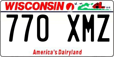 WI license plate 770XMZ