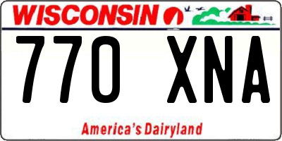 WI license plate 770XNA
