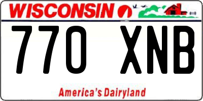 WI license plate 770XNB