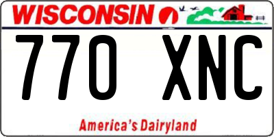 WI license plate 770XNC