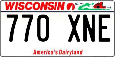 WI license plate 770XNE