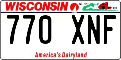 WI license plate 770XNF