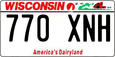 WI license plate 770XNH