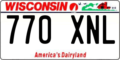 WI license plate 770XNL