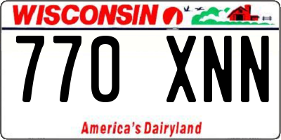 WI license plate 770XNN
