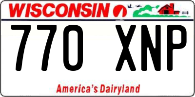 WI license plate 770XNP