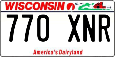 WI license plate 770XNR