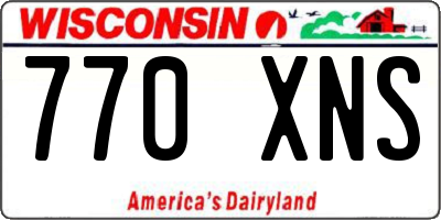 WI license plate 770XNS